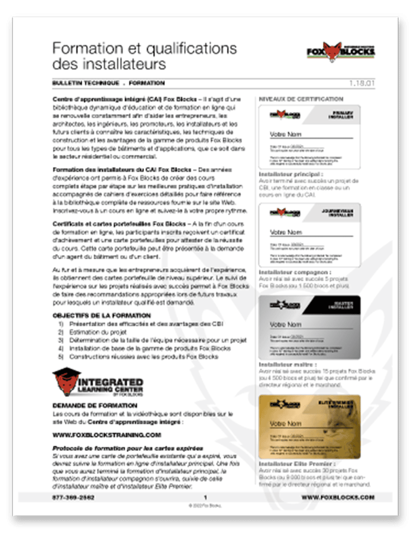 Installer Training (French)