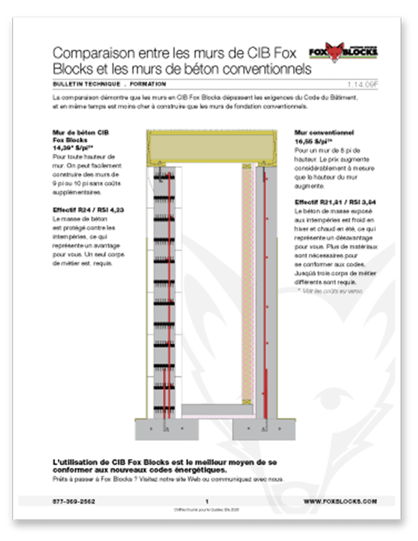 Foundation Wall Comparison (French)